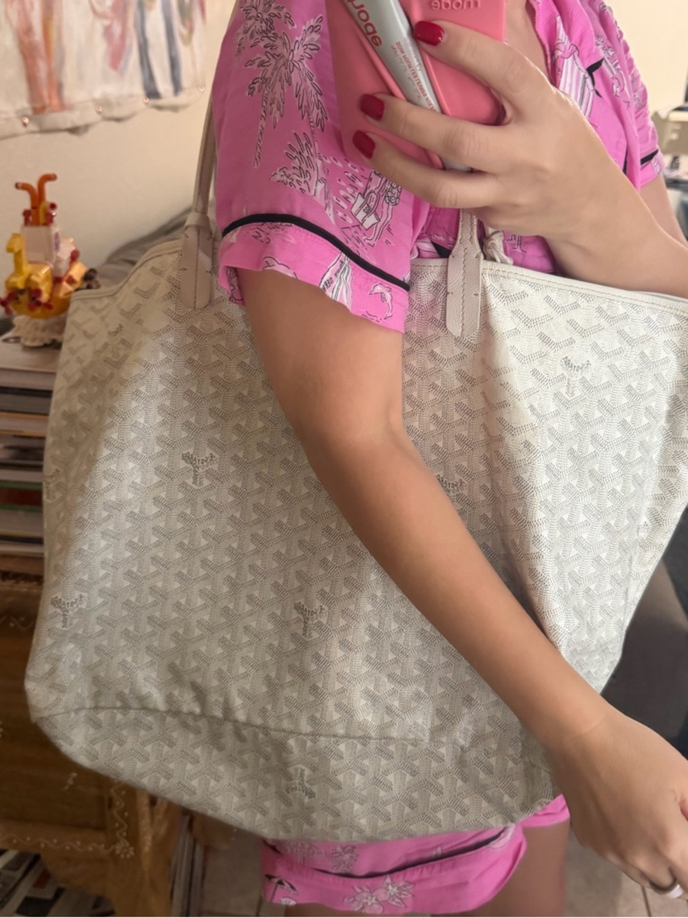 Goyard Saint Louis GM tote bag color white